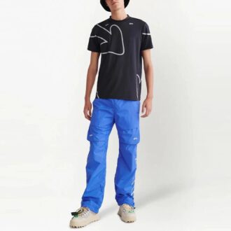 Off-White Herre FW22 Logo med pilemønster, kort ermet, slim fit, svart T-skjorte