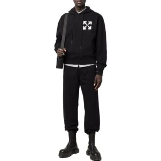 Off-White Herre FW22 Logo på baksiden Casual Bundle Feet Sportsbukser/Joggebukser/Joggers Versjon Svart