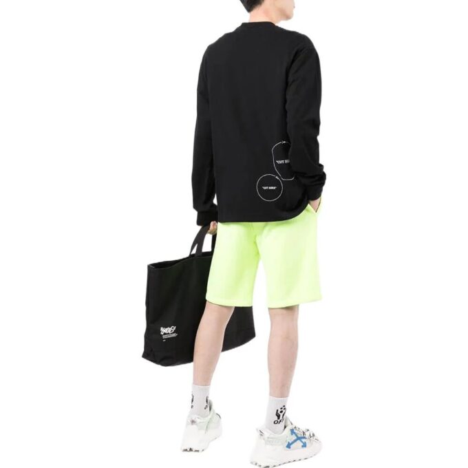 Off-White Herre FW22 Logo Rundhals Langermet Versjon Svart