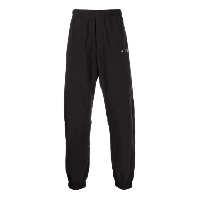Off-White Herre FW22 Logo-trykk Bundle Feet Sportsbukser/Joggebukser Svart