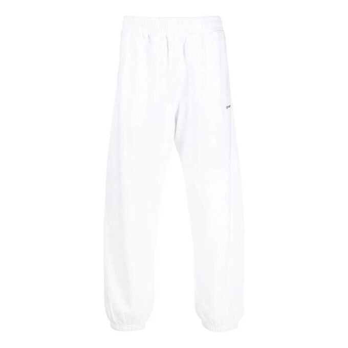 Off-White Herre FW22 Logo-trykk Bundle Feet Sportsbukser/Joggebukser Versjon Hvit