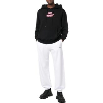 Off-White Herre FW22 Logo-trykk Bundle Feet Sportsbukser/Joggebukser Versjon Hvit