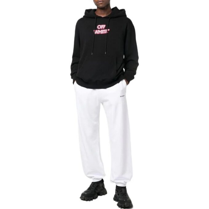 Off-White Herre FW22 Logo-trykk Bundle Feet Sportsbukser/Joggebukser Versjon Hvit