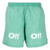 Off-White Herre FW22 Logo-trykk Casual Shorts Versjon Grønn