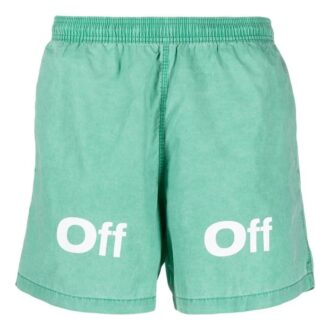 Off-White Herre FW22 Logo-trykk Casual Shorts Versjon Grønn