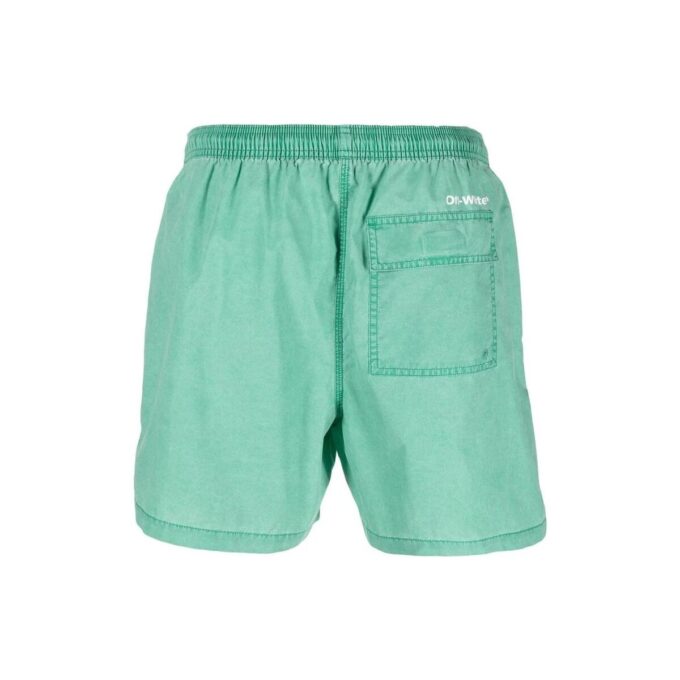 Off-White Herre FW22 Logo-trykk Casual Shorts Versjon Grønn