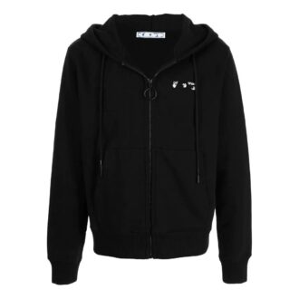 Off-White Herre FW22 Logo-trykk Glidelås Hette Langermet Versjon Svart