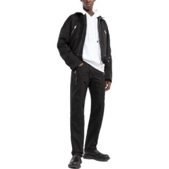 Off-White Herre FW22 Logo-trykk Langermet Pullover Løs Passform Hvit