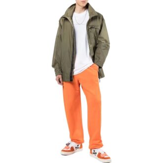 Off-White Herre FW22 Logo-trykk Midtlang trenchcoat Jakke Grønn