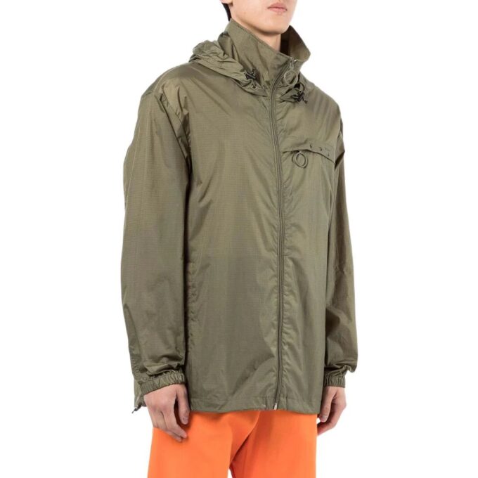 Off-White Herre FW22 Logo-trykk Midtlang trenchcoat Jakke Grønn