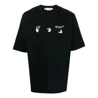 Off-White Herre FW22 Logo-trykk Rund hals Kort ermet Svart Shorts-T-skjorte