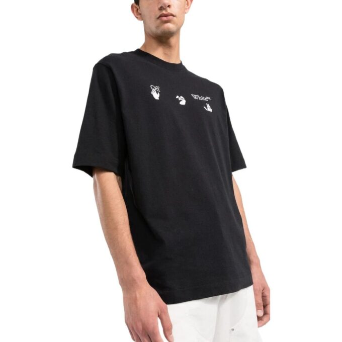 Off-White Herre FW22 Logo-trykk Rund hals Kort ermet Svart Shorts-T-skjorte