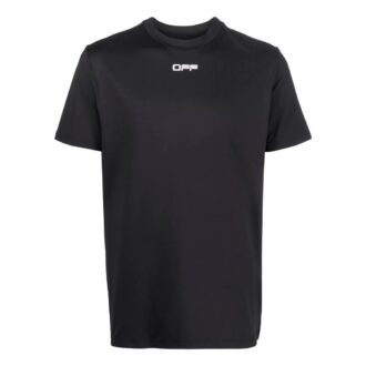 Off-White Herre FW22 Logo-trykk Rund hals Kort ermet Versjon Svart T-shorts