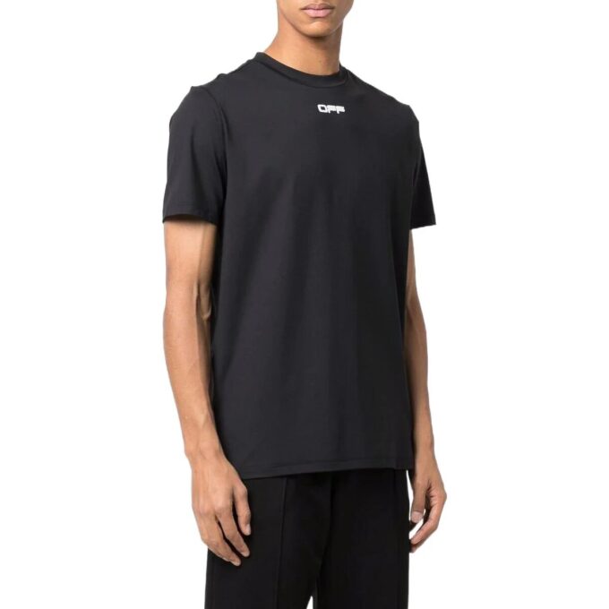 Off-White Herre FW22 Logo-trykk Rund hals Kort ermet Versjon Svart T-shorts