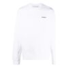 Off-White Herre FW22 Logo-trykk Rund hals Langermet Pullover Løs passform Hvit