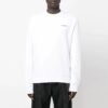 Off-White Herre FW22 Logo-trykk Rund hals Langermet Pullover Løs passform Hvit