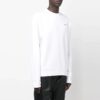 Off-White Herre FW22 Logo-trykk Rund hals Langermet Pullover Løs passform Hvit