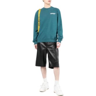 Off-White Herre FW22 Logo-trykk Rund hals Langermet versjon Lake Blue
