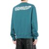 Off-White Herre FW22 Logo-trykk Rund hals Langermet versjon Lake Blue