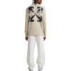 Off-White Herre FW22 Logo-trykk Rund hals Pullover Langermet Løs passform Beige T-skjorte