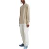 Off-White Herre FW22 Logo-trykk Rund hals Pullover Langermet Løs passform Beige T-skjorte