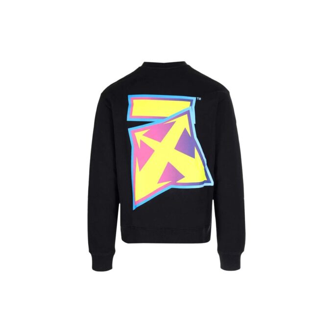 Off-White Herre FW22 Logo-trykk Rund hals Uten hette Langermet Svart