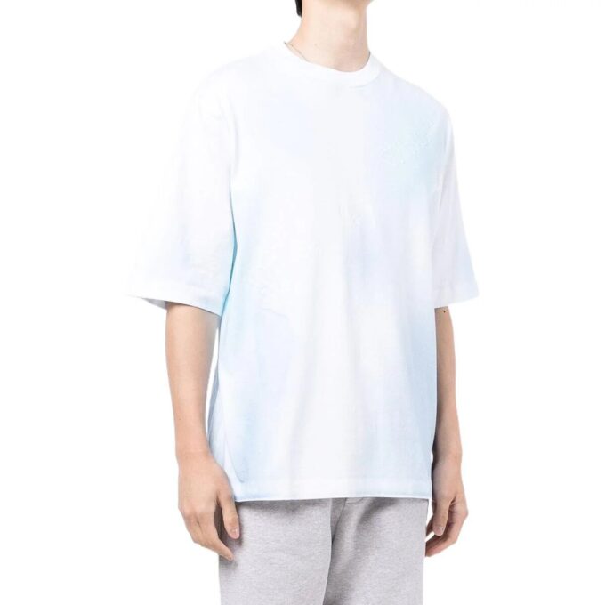Off-White Herre FW22 Logo-trykk Rundhalset Kortærmet Blå Hvit T-skjorte