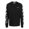 Off-White Herre FW22 Logo-trykk Rundhalset Langermet Svart T-skjorte