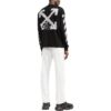 Off-White Herre FW22 Logo-trykk Rundhalset Langermet Svart T-skjorte