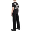 Off-White Herre FW22 Logo-trykk Rundhalset Pullover Kortærmet Svart T-skjorte