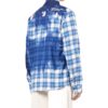 Off-White Herre FW22 Malingssprut-effekt Rutete Langermet Blå Skjorte