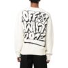 Off-White Herre FW22 Mønster Intarsia Strikk Rundhals Langermet Ullgenser Løs Passform Hvit