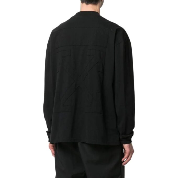 Off-White Herre FW22 Mønster Logo-trykk Langermet versjon Svart