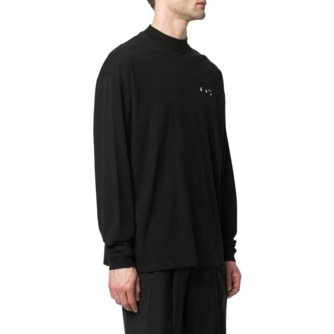 Off-White Herre FW22 Mønster Logo-trykk Langermet versjon Svart