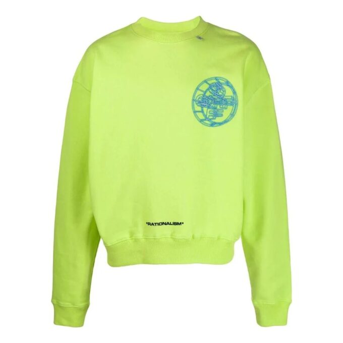 Off-White Herre FW22 Mønstertrykk Pullover Langermet Versjon Grønn