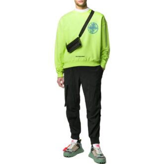 Off-White Herre FW22 Mønstertrykk Pullover Langermet Versjon Grønn