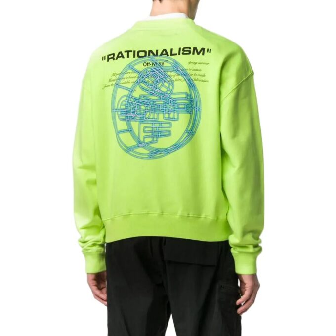 Off-White Herre FW22 Mønstertrykk Pullover Langermet Versjon Grønn
