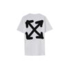 Off-White Herre FW22 Mønstertrykk Rundhalset Pullover Kortærmet Versjon Hvit T-skjorte