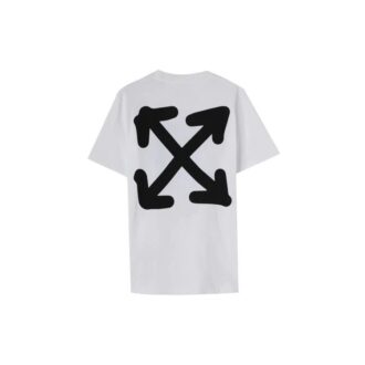 Off-White Herre FW22 Mønstertrykk Rundhalset Pullover Kortærmet Versjon Hvit T-skjorte