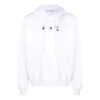 Off-White Herre FW22 Mønstret hettegenser med lange ermer, hvit