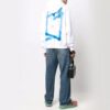 Off-White Herre FW22 Mønstret hettegenser med lange ermer, hvit
