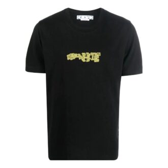 Off-White Herre FW22 Pil-logo-trykk Rund hals Kort ermet Tettsittende Svart T-skjorte