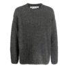 Off-White Herre FW22 Ribbestrikket ullgenser med mønster, svart