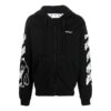 Off-White Herre FW22 Ribbet mønstertrykk Tettsittende passform Svart