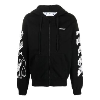 Off-White Herre FW22 Ribbet mønstertrykk Tettsittende passform Svart Off-White Herre FW22 Ribbet mønstertrykk Tettsittende passform Svart