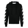 Off-White Herre FW22 Ryggpil-mønstertrykk Hette Langermet Vanlig versjon Svart