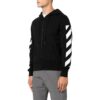 Off-White Herre FW22 Ryggpil-mønstertrykk Hette Langermet Vanlig versjon Svart