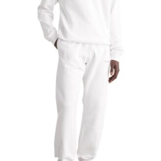 Off-White Herre FW22 Ryggpil-trykk Elastisk linning Bundle Feet Sportsbukser/Joggebukser Hvit