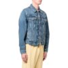 Off-White Herre FW22 Ryggtrykk Revers Langermet Denimversjon Blå Jakke