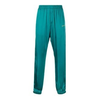 Off-White Herre FW22 Satin Elastisk Linning Bundle Feet Sportsbukser/Joggebukser Grønn